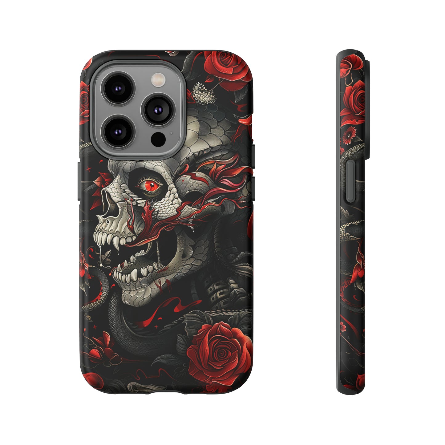 Tough Phone Case Skull and Rose 03