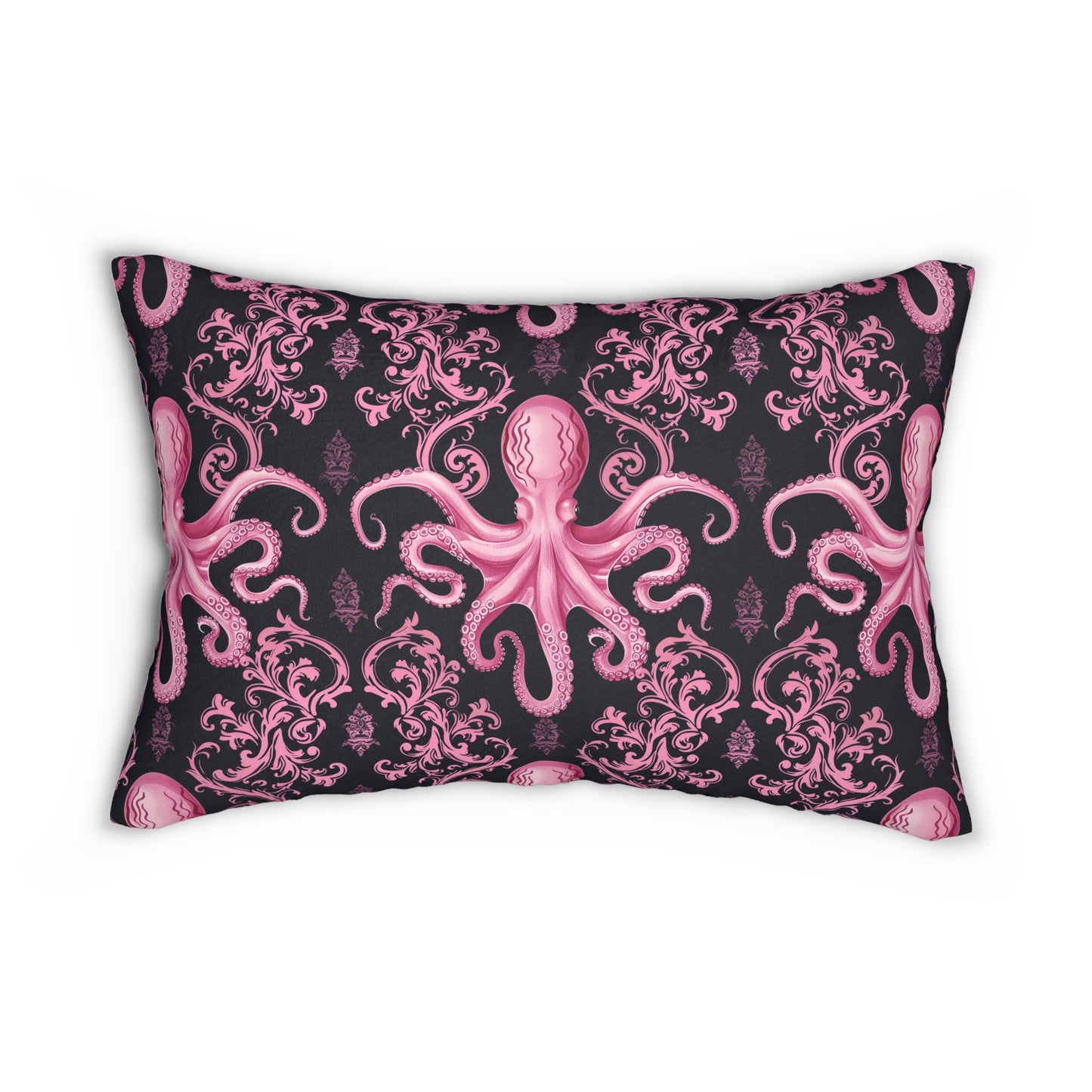 Spun Polyester Lumbar Pillow Pink Octopus