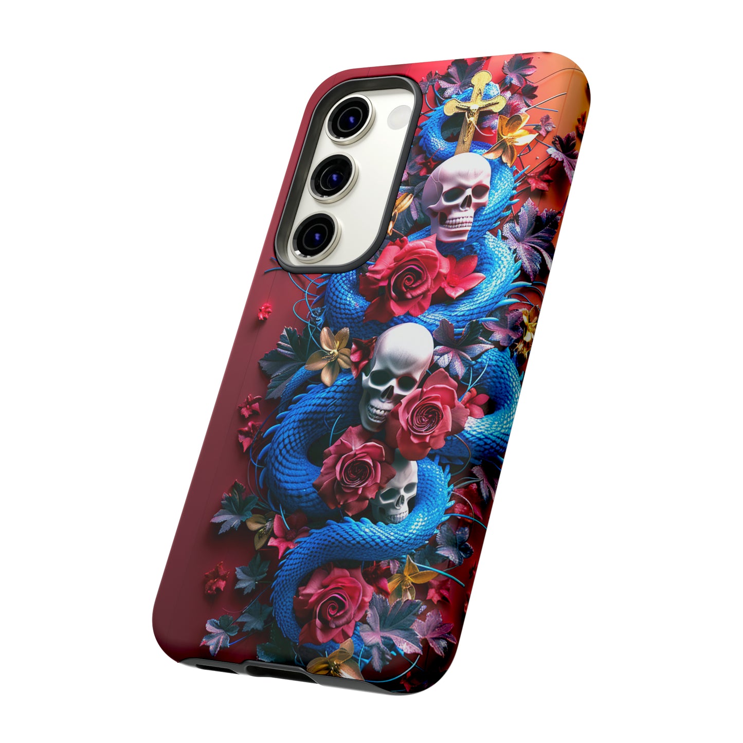 Tough Phone Case Skull and Snake