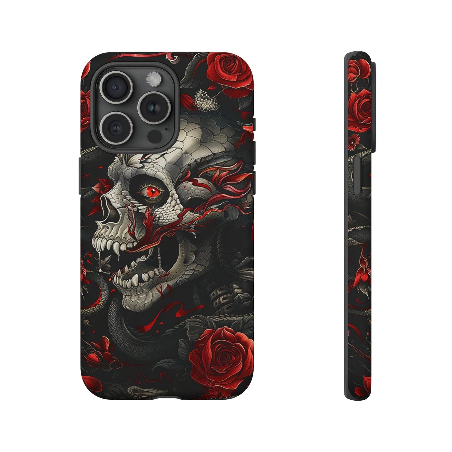 Tough Phone Case Skull and Rose 03