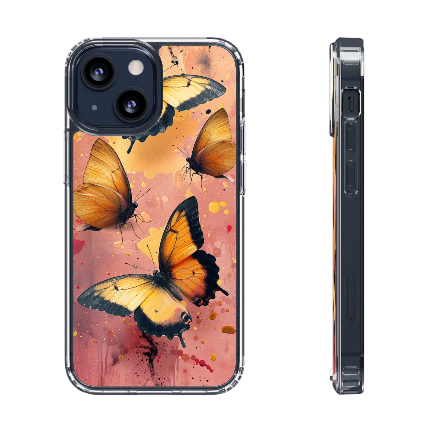 Clear Phone Cases Pink Butterflies