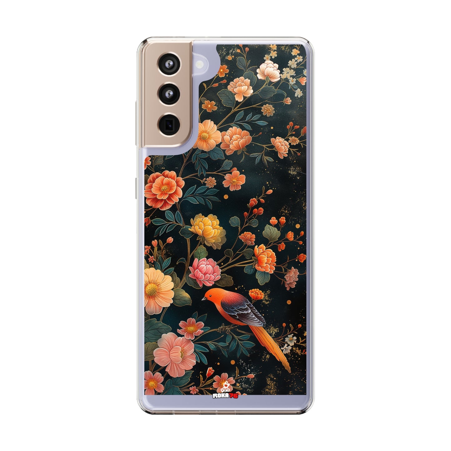 Clear Phone Cases Flower Bird Design