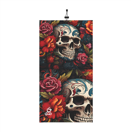 Eternal Bloom Skull Winter Neck Gaiter With Drawstring