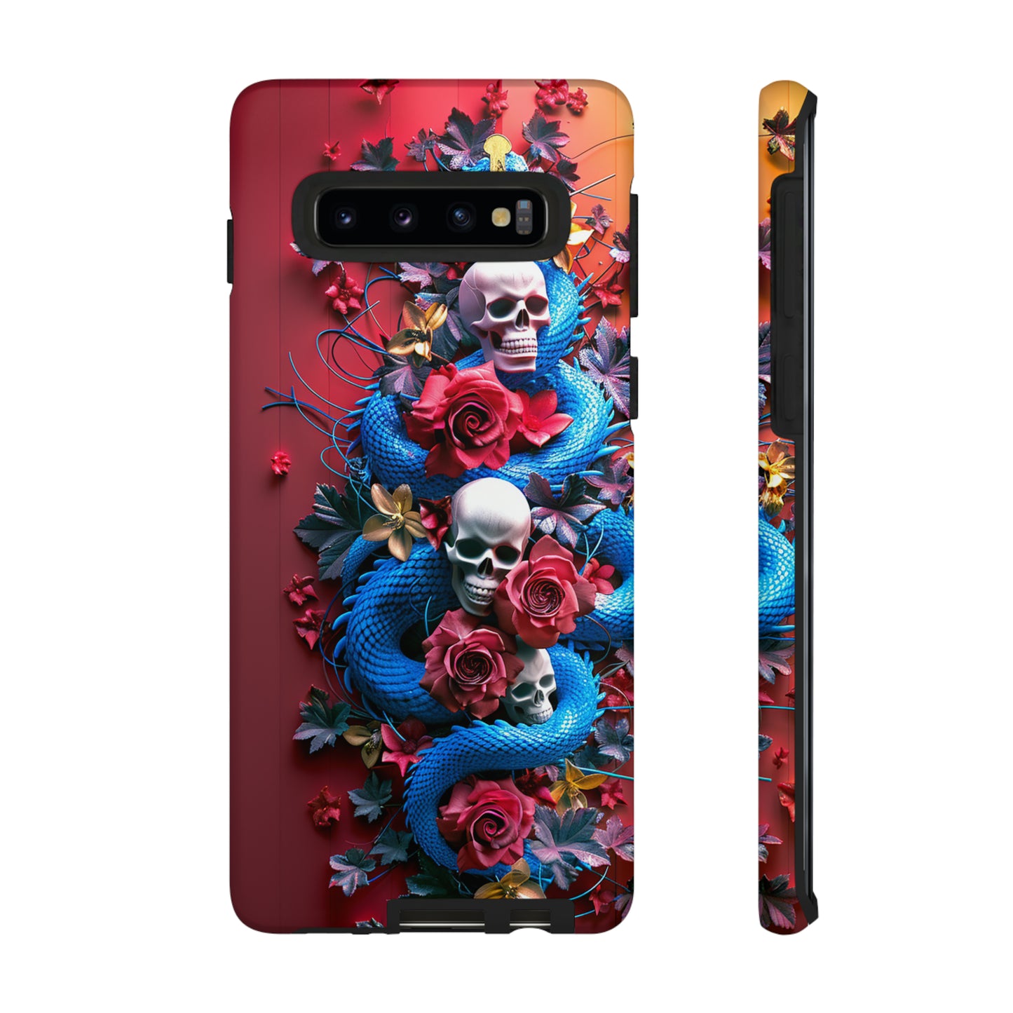 Tough Phone Case Skull and Snake