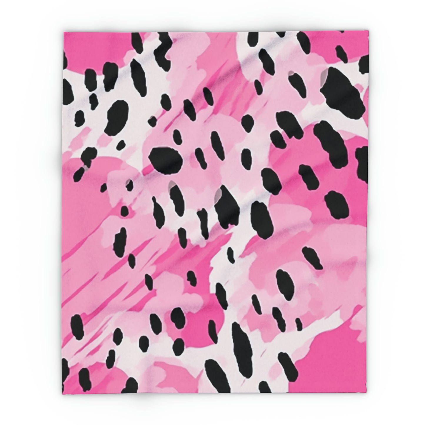 Arctic Fleece Blanket Pink Leopard Spots