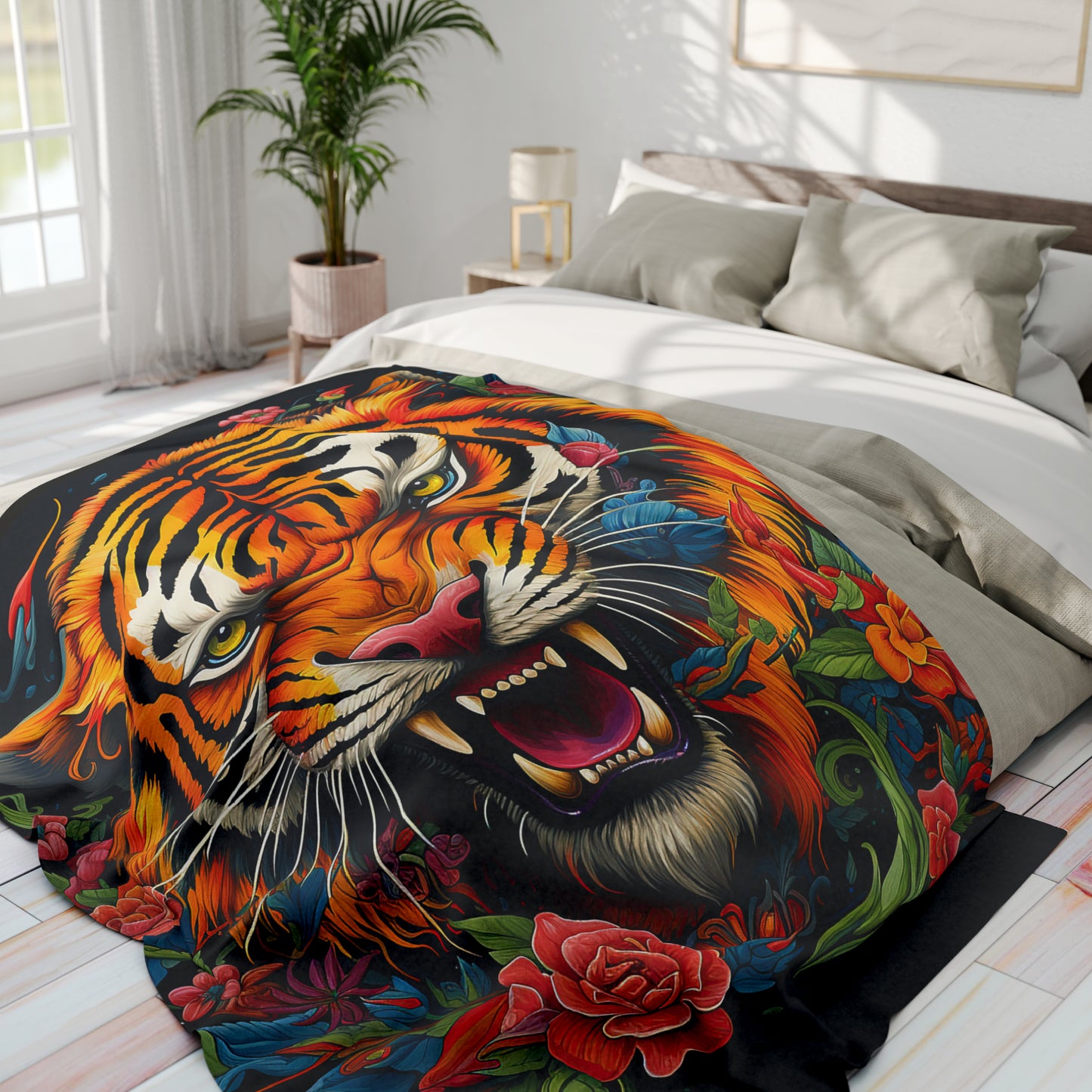 Arctic Fleece Blanket Graphic Graffiti Tiger