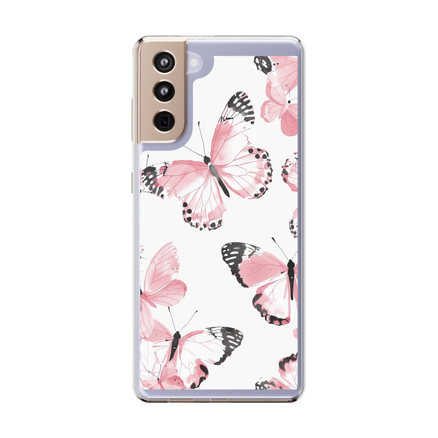 Clear Phone Cases Pink Butterfly