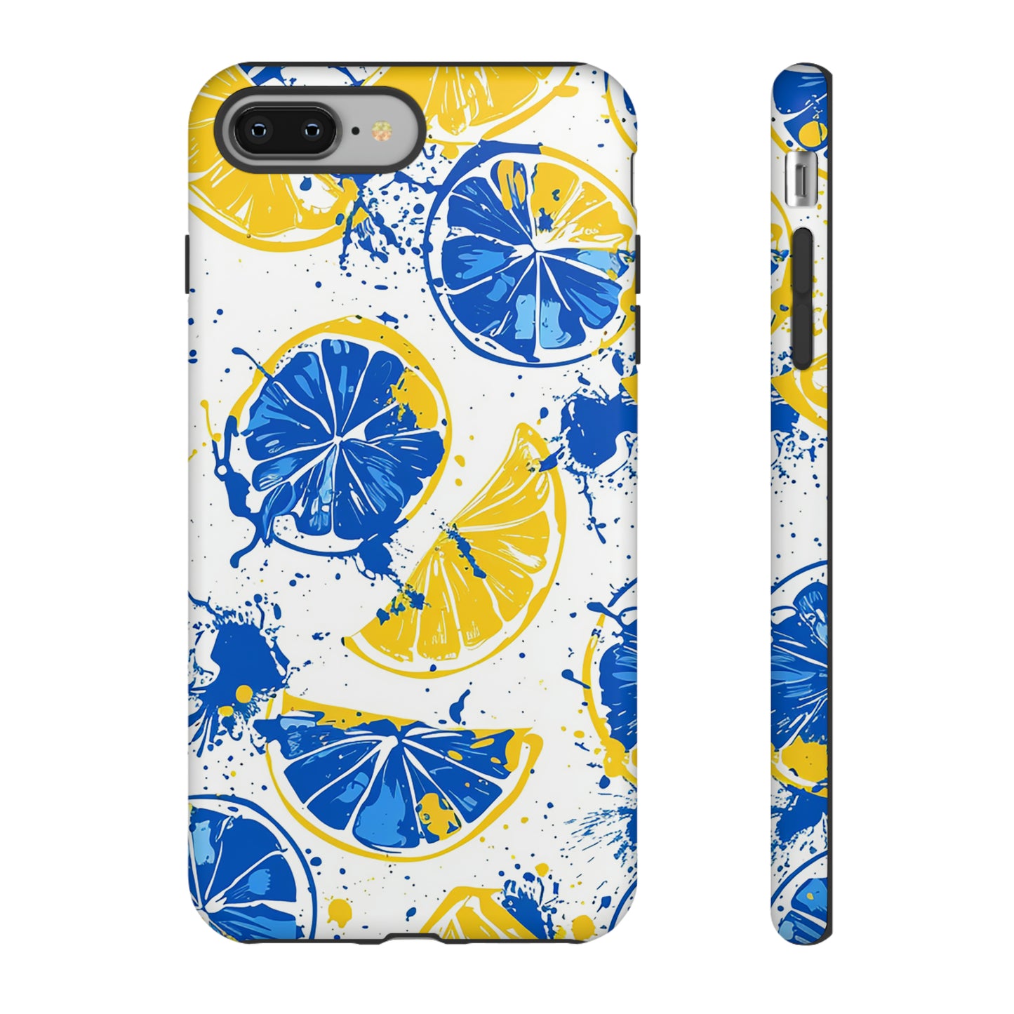 Tough Phone Case Lemon Blue and Yellow