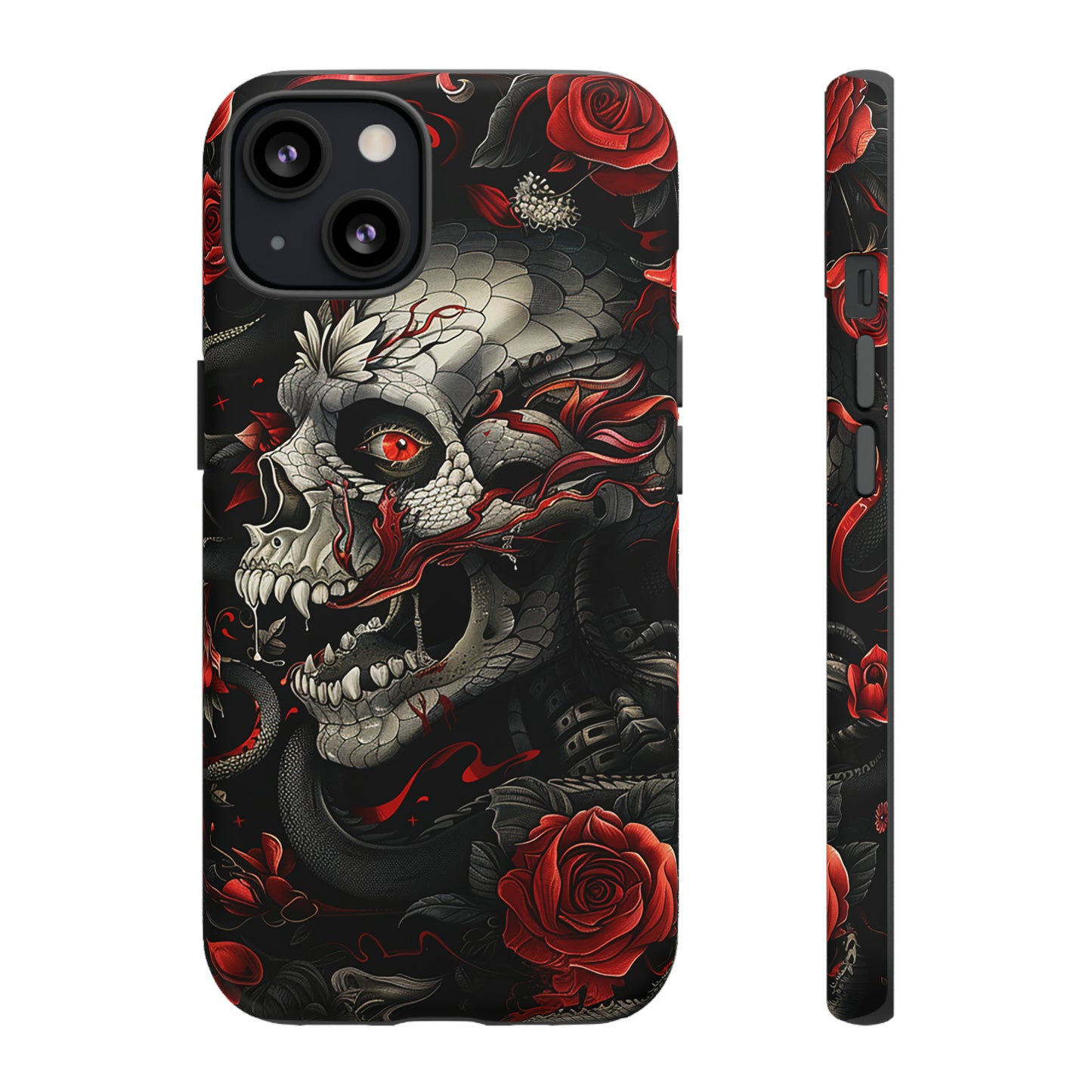 Tough Phone Case Skull and Rose 03