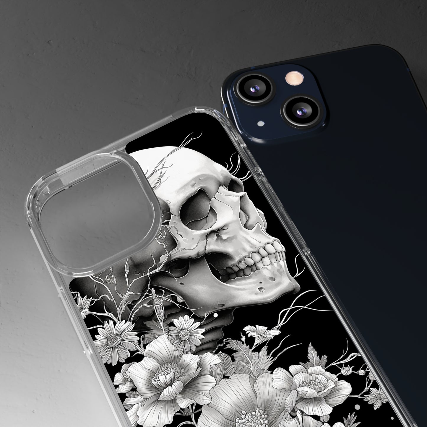 Clear Phone Cases White Skull