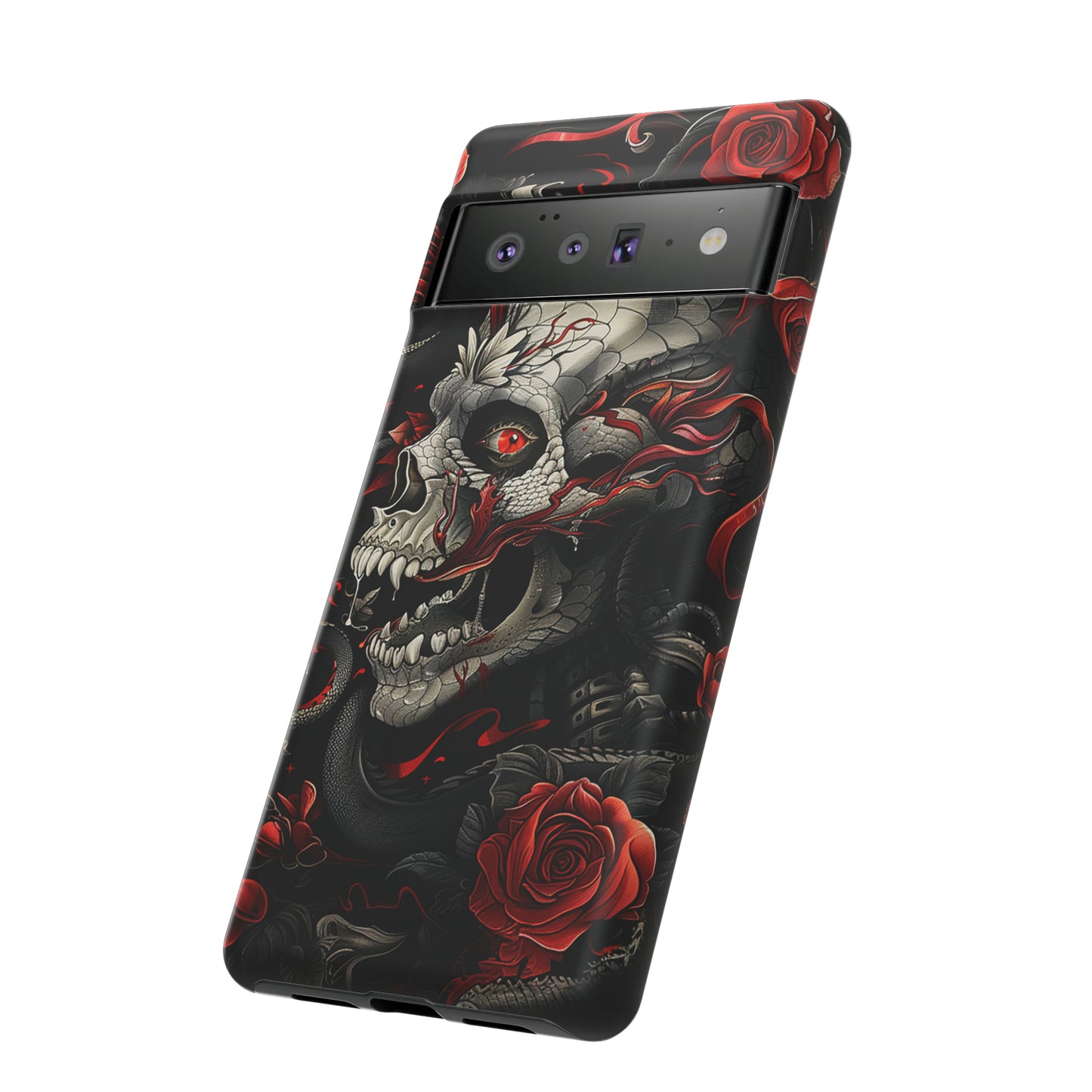 Tough Phone Case Skull and Rose 03