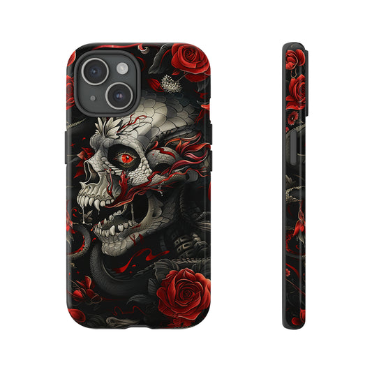 Tough Phone Case Skull and Rose 03