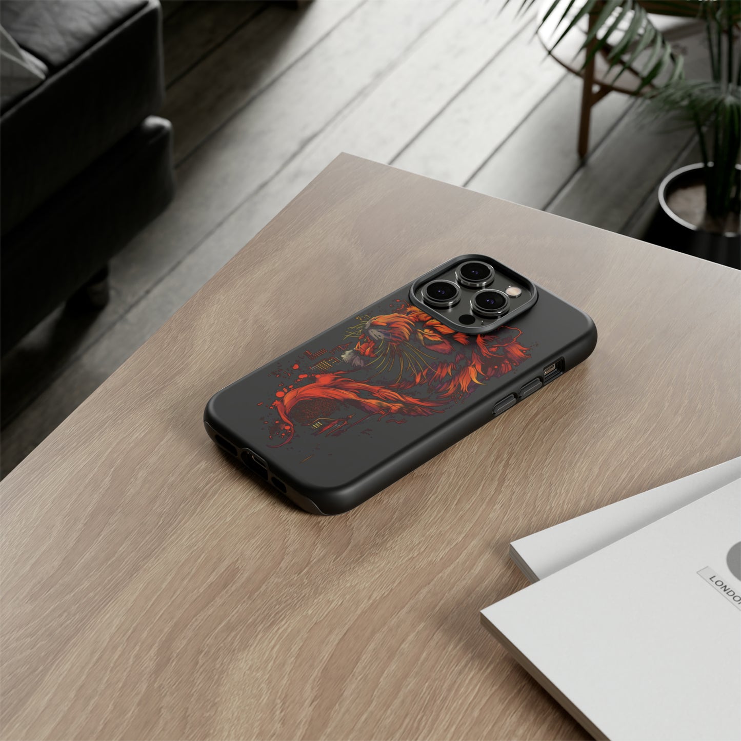 Tough Phone Case Tiger Orange and Black