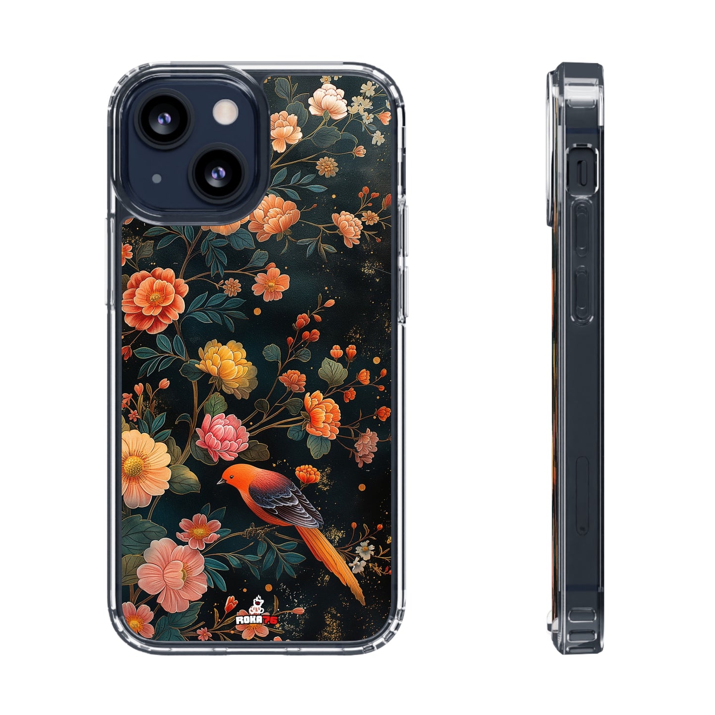 Clear Phone Cases Flower Bird Design