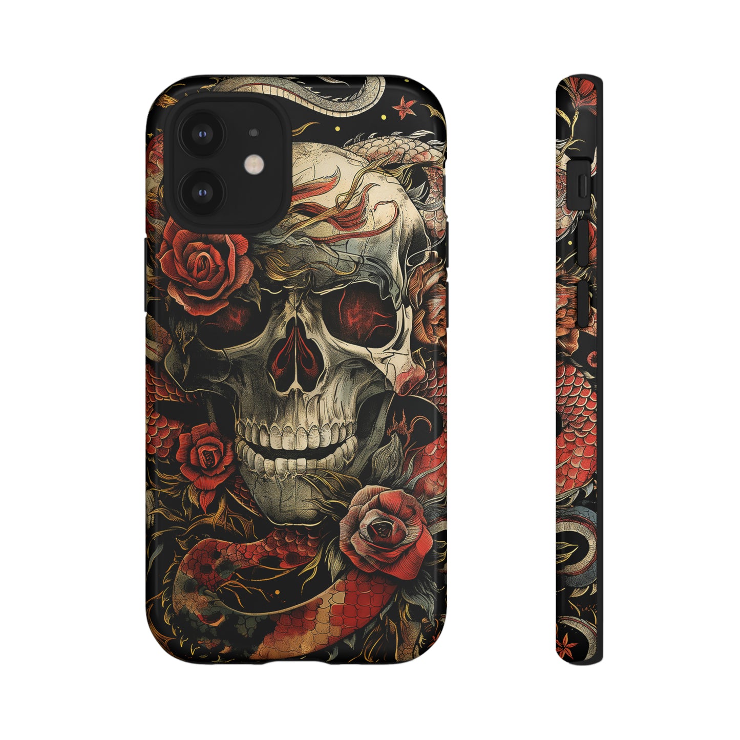 Tough Phone Case Skull and Rose 02