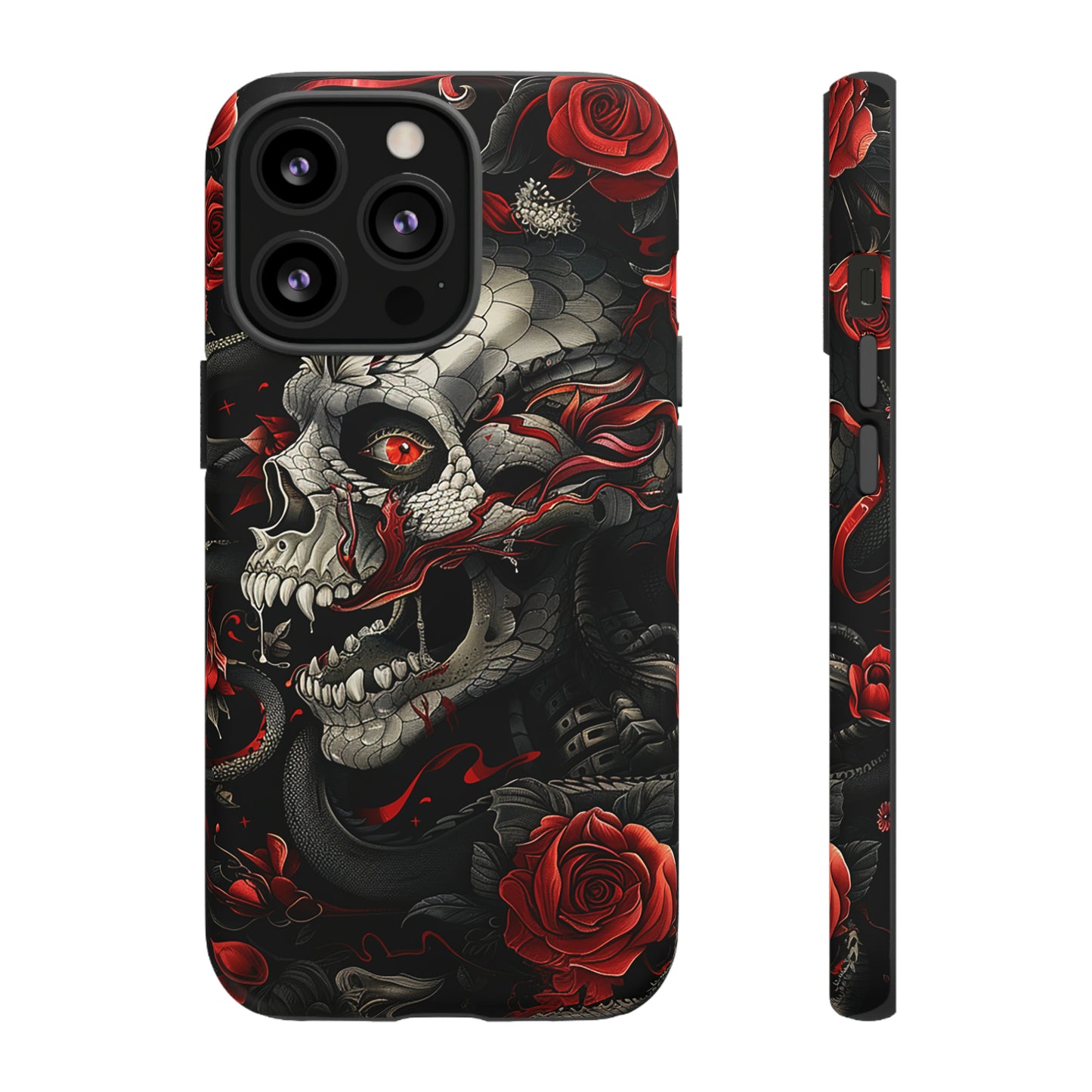 Tough Phone Case Skull and Rose 03