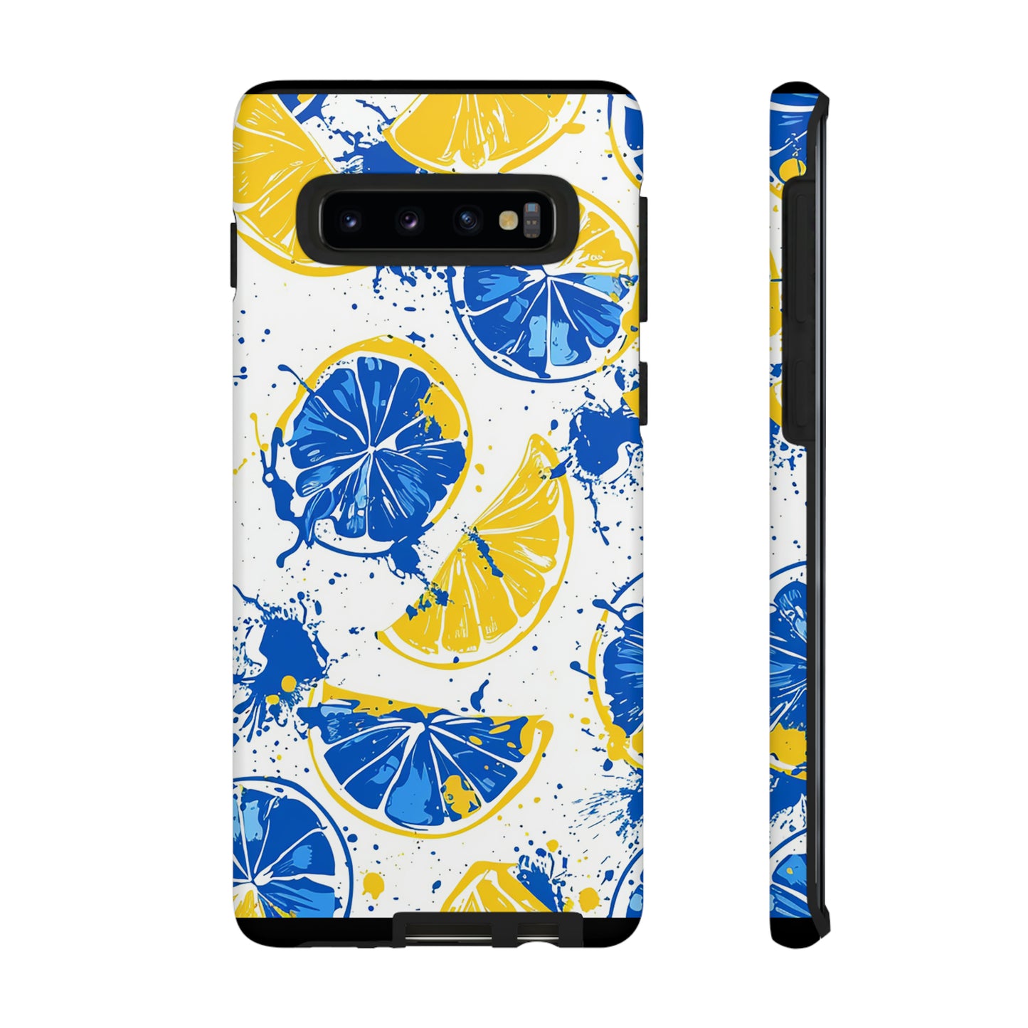 Tough Phone Case Lemon Blue and Yellow