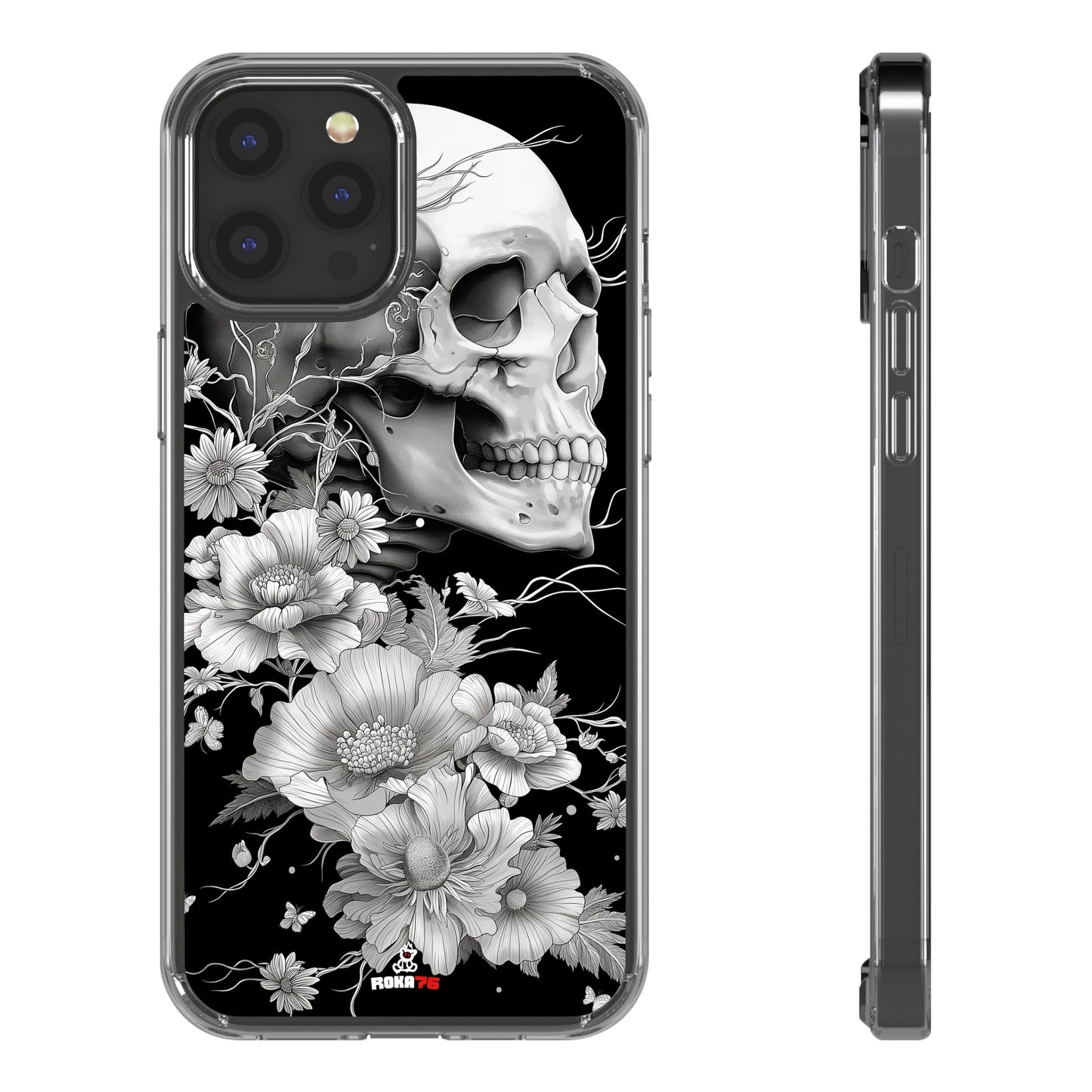 Clear Phone Cases White Skull