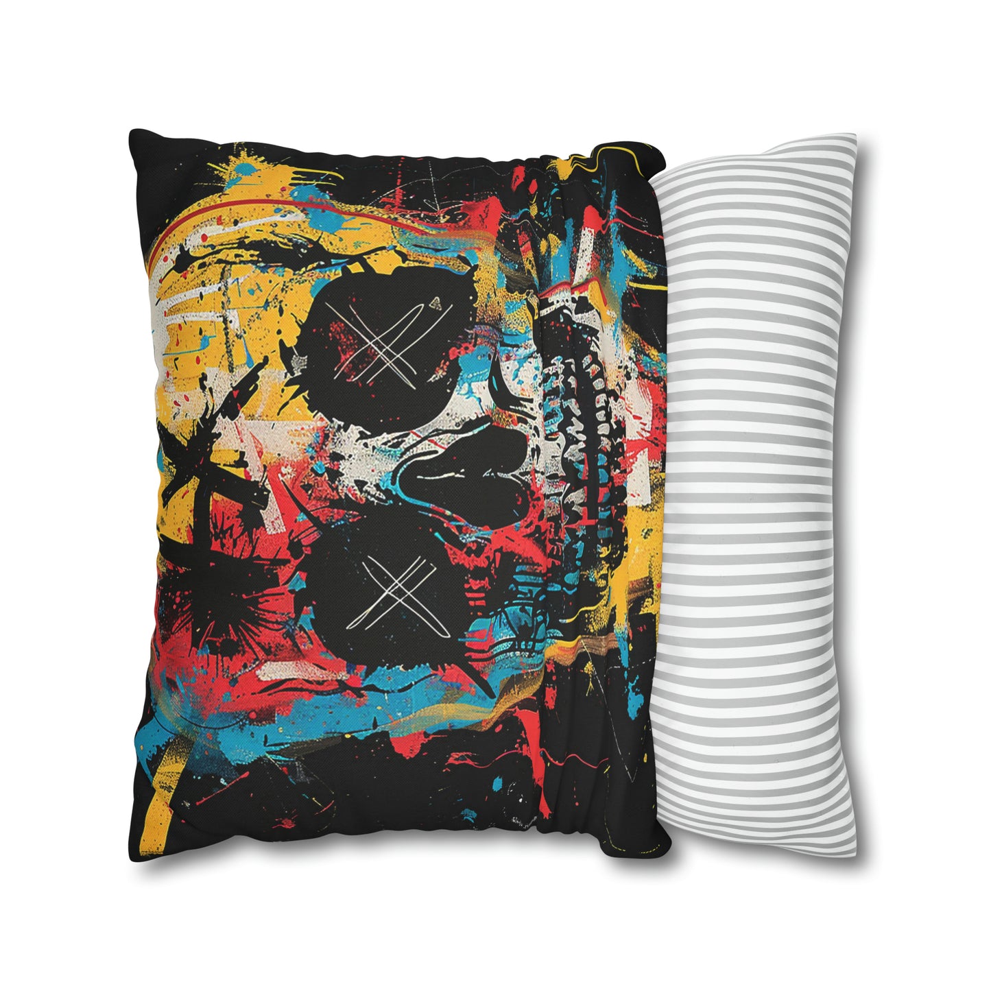 Spun Polyester Square Pillow Graphic Skull