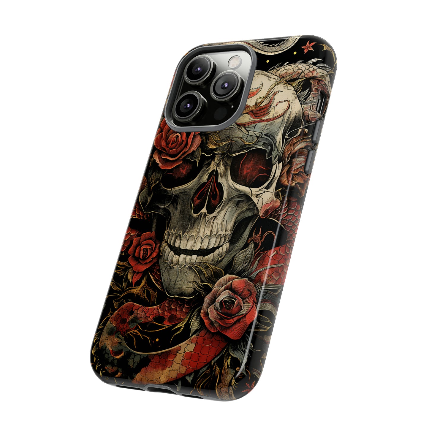 Tough Phone Case Skull and Rose 02