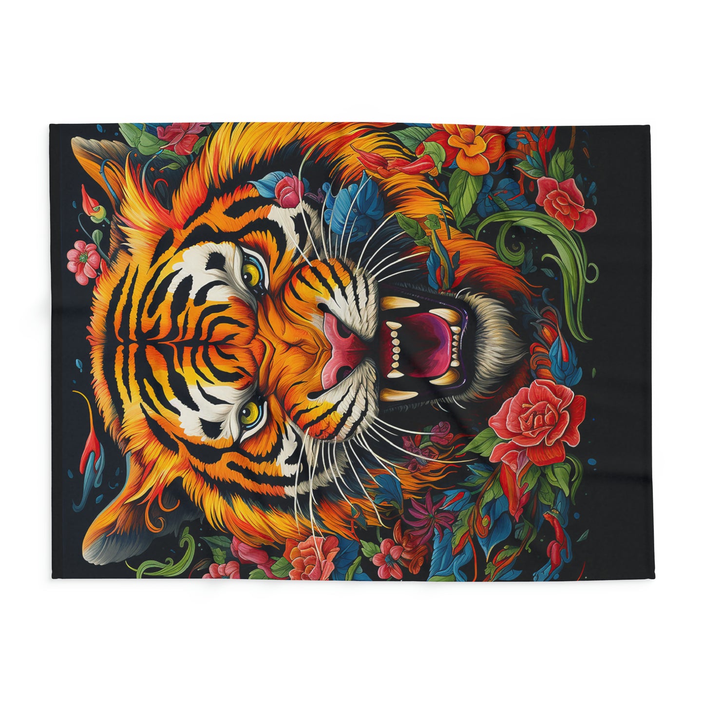 Arctic Fleece Blanket Graphic Graffiti Tiger