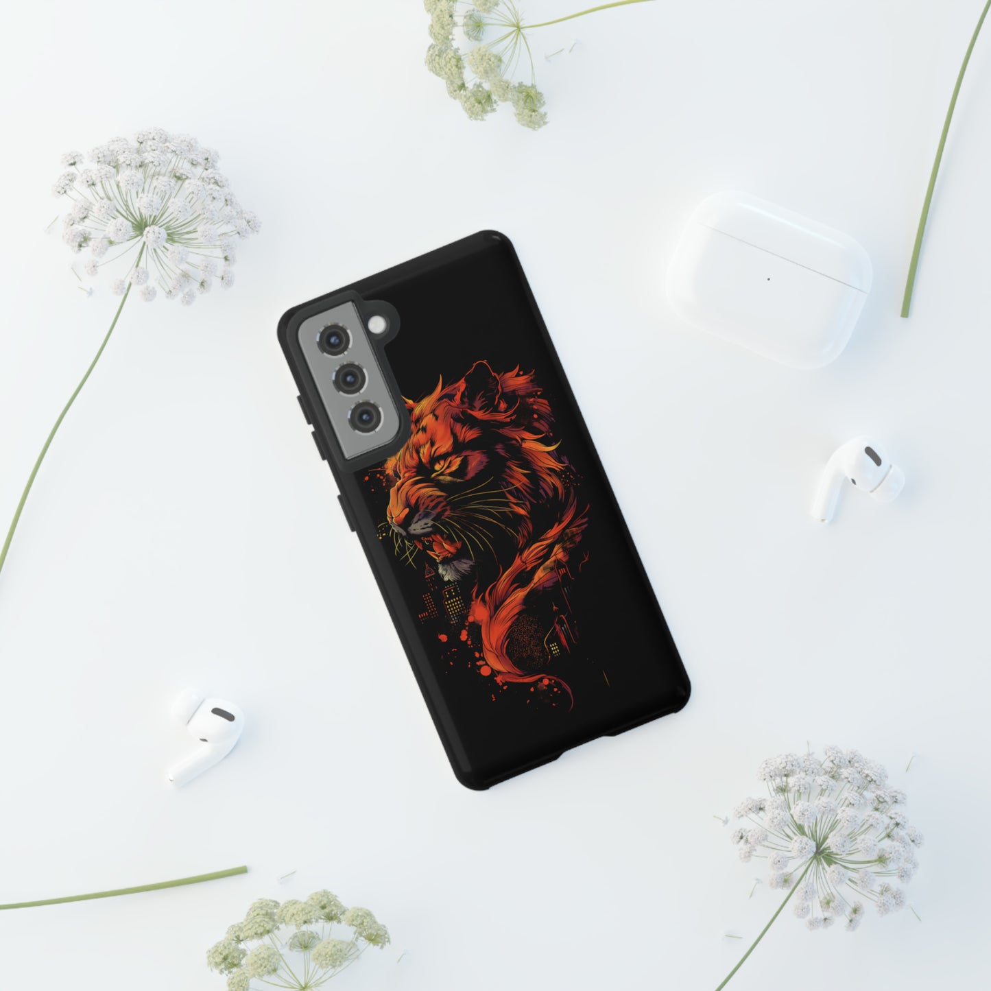 Tough Phone Case Tiger Orange and Black