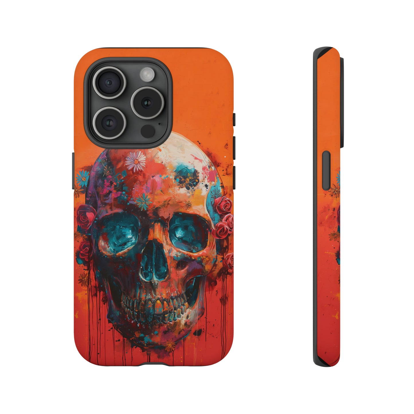 Tough Phone Case Orange Skull