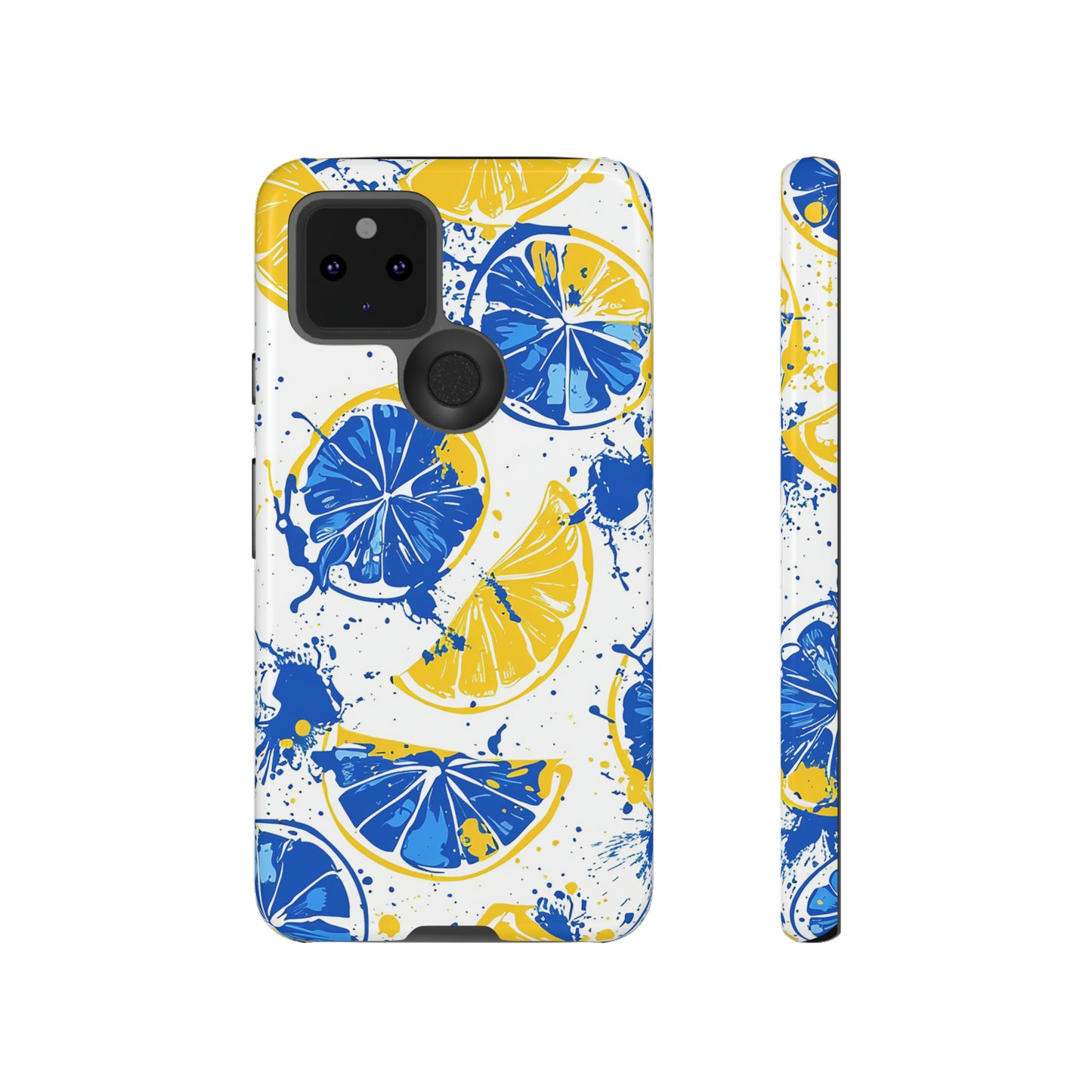 Tough Phone Case Lemon Blue and Yellow