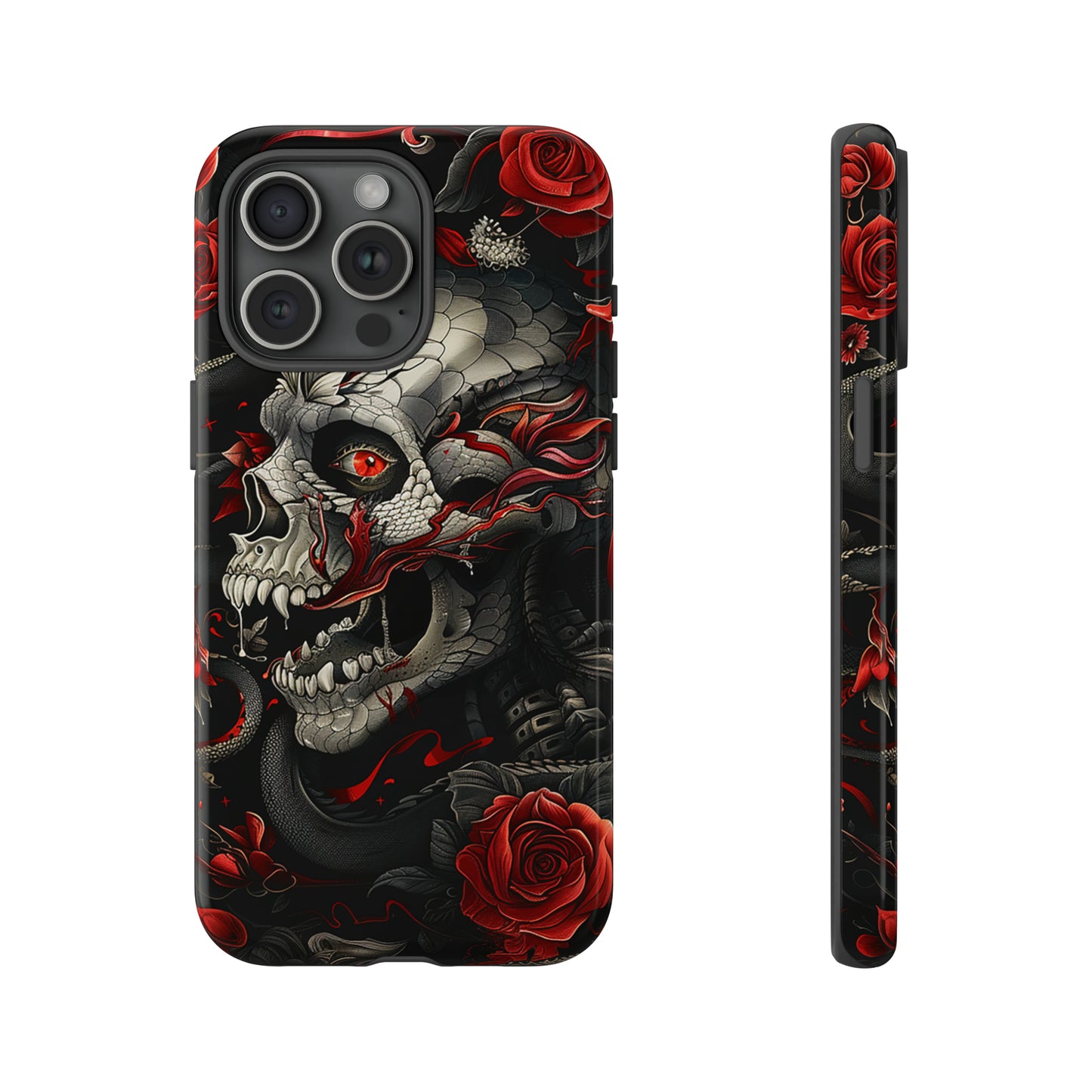 Tough Phone Case Skull and Rose 03