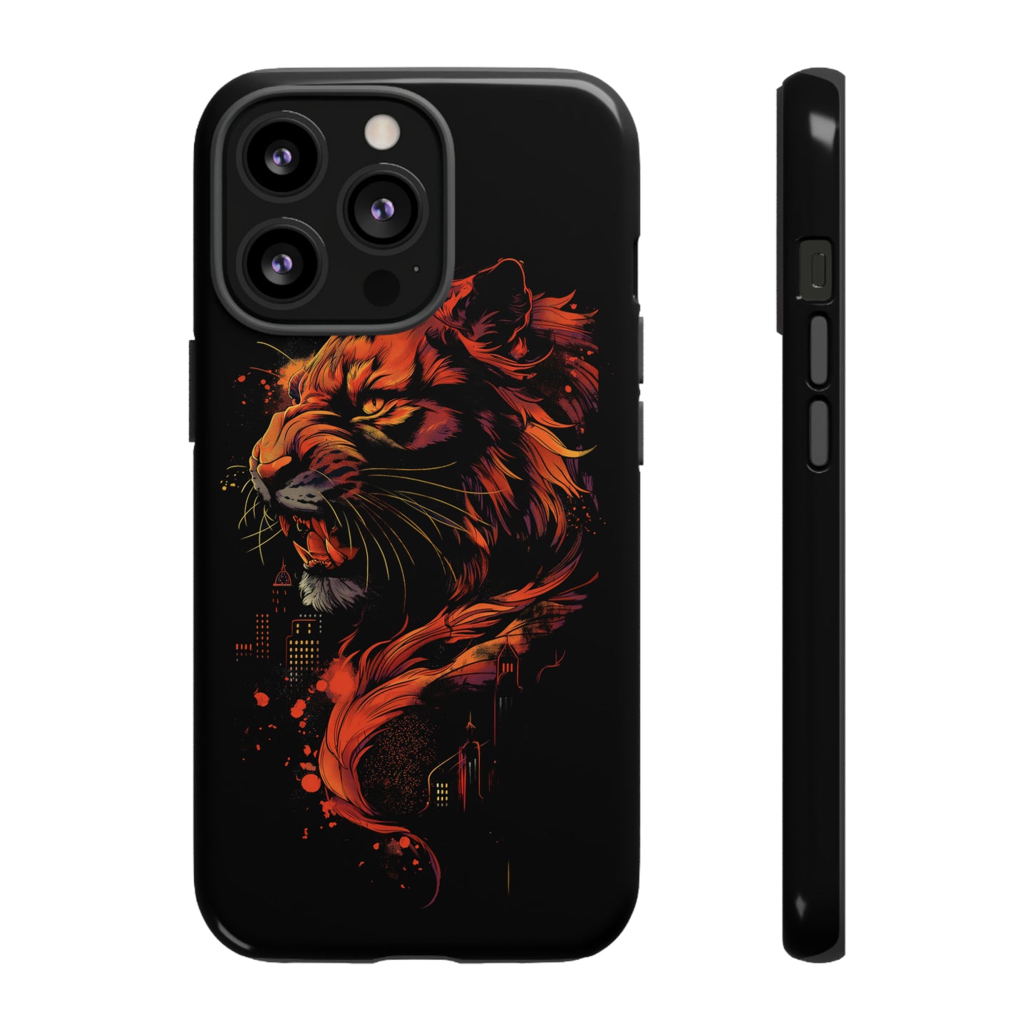 Tough Phone Case Tiger Orange and Black