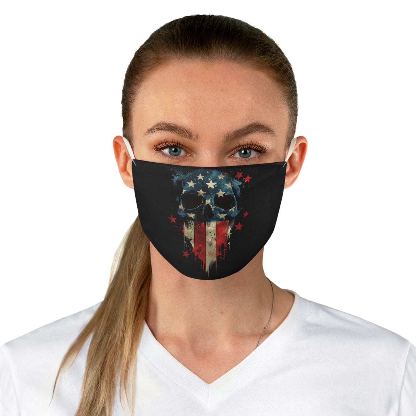 Fabric Face Mask Skull Star and Stripes Design