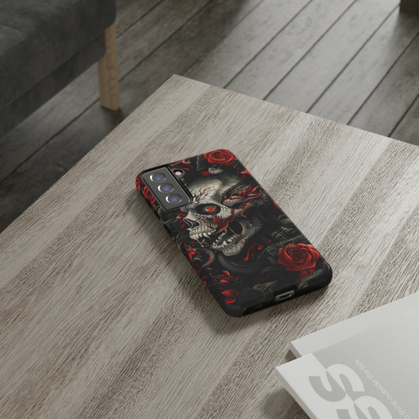 Tough Phone Case Skull and Rose 03