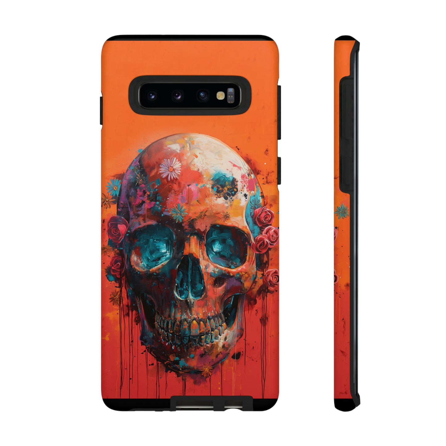 Tough Phone Case Orange Skull