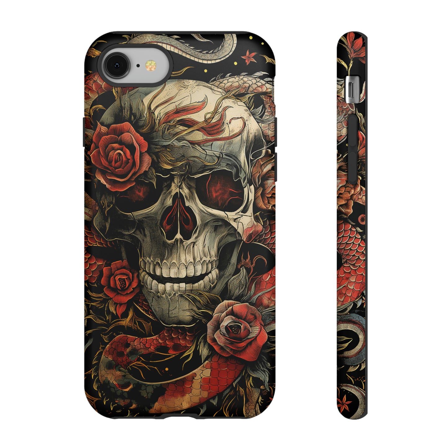 Tough Phone Case Skull and Rose 02