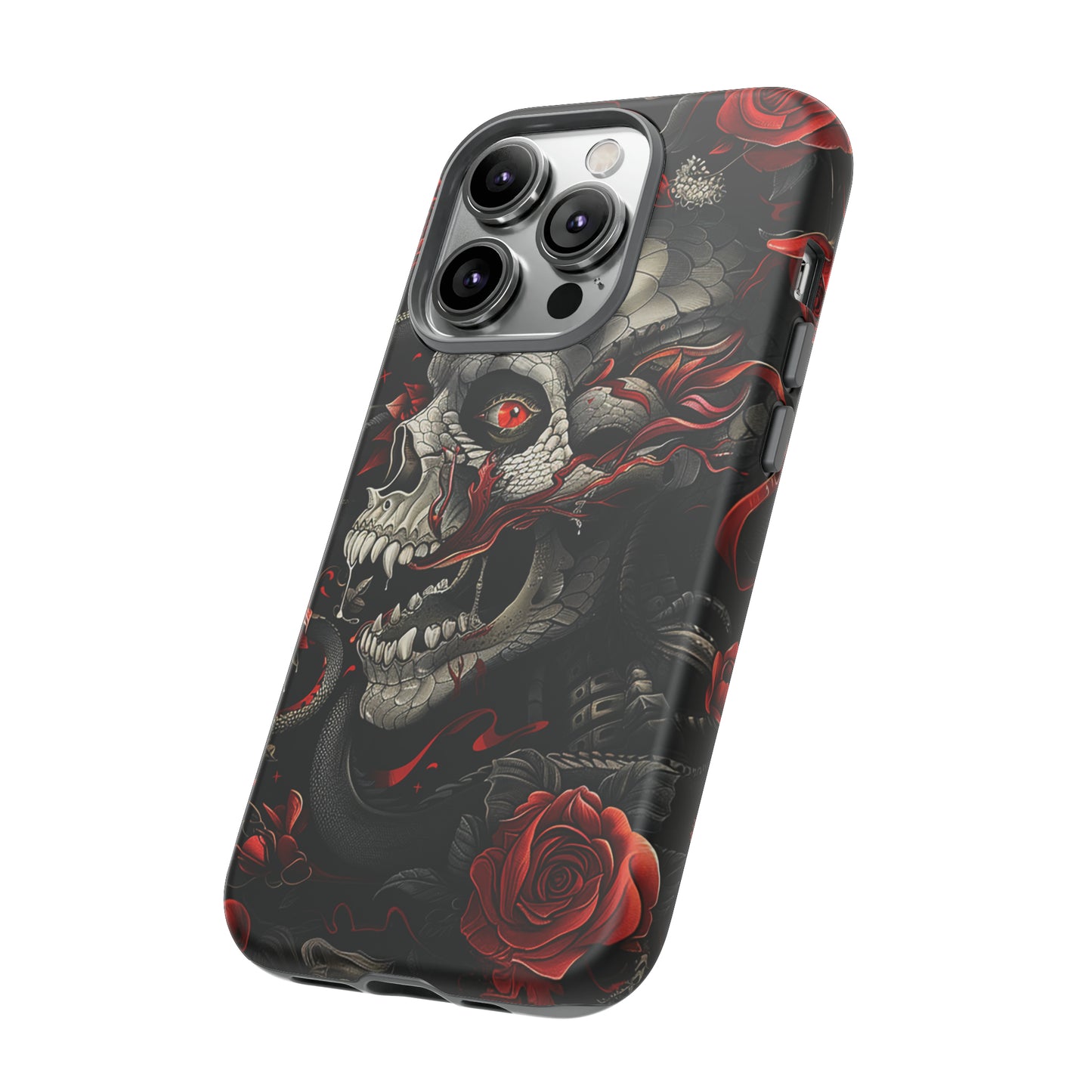 Tough Phone Case Skull and Rose 03