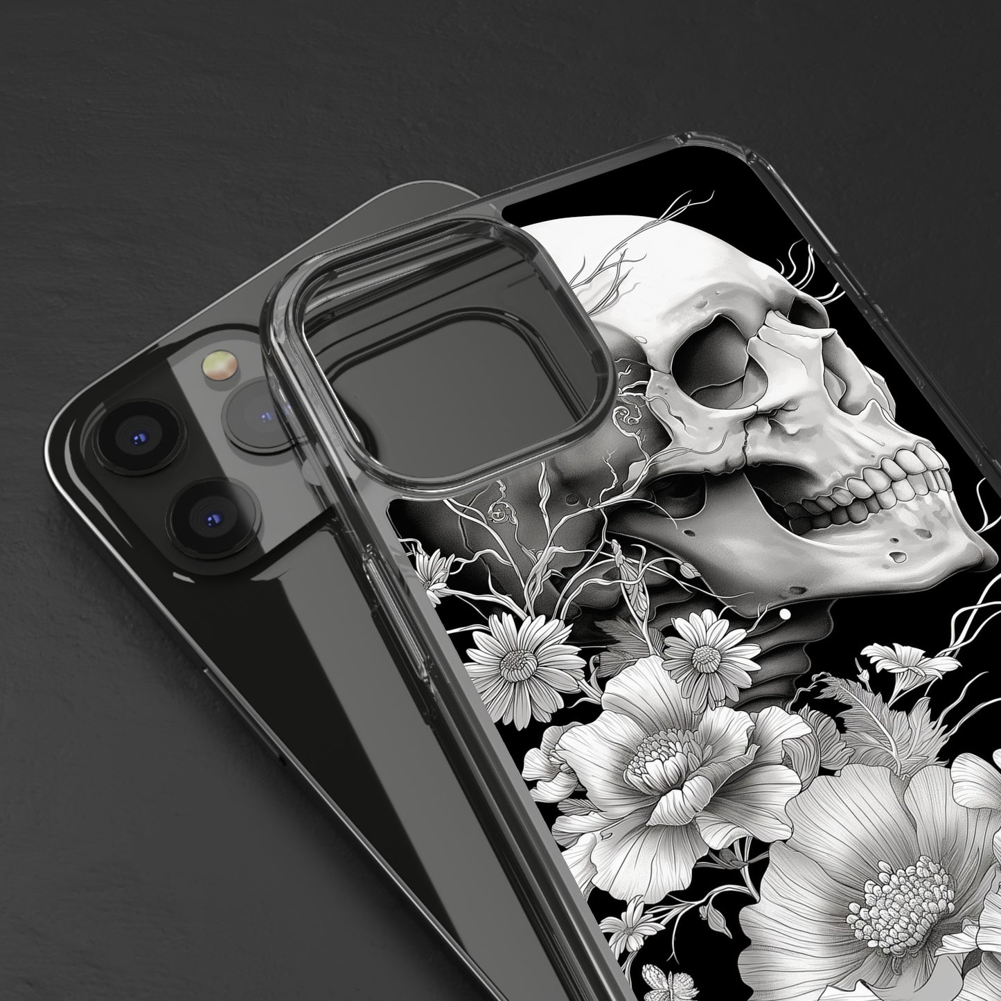 Clear Phone Cases White Skull