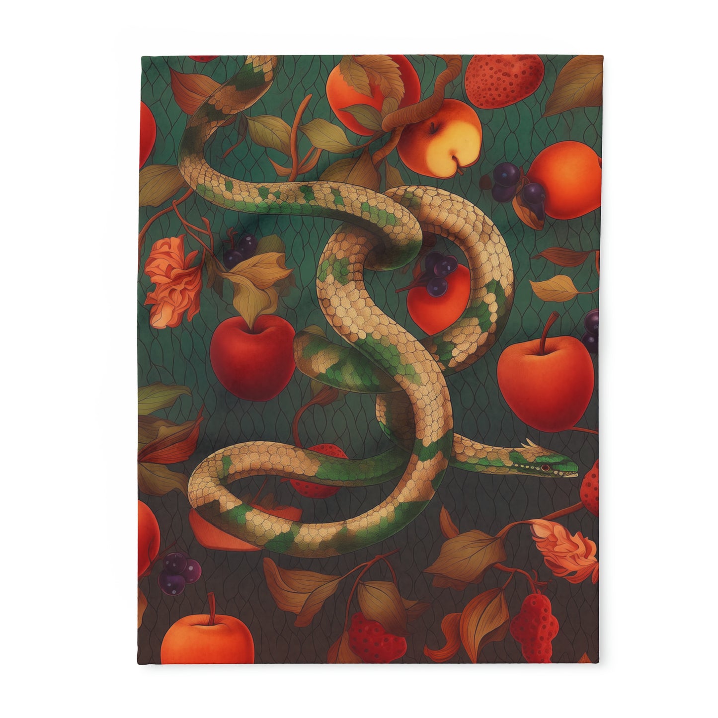 Arctic Fleece Blanket Snake and Apples