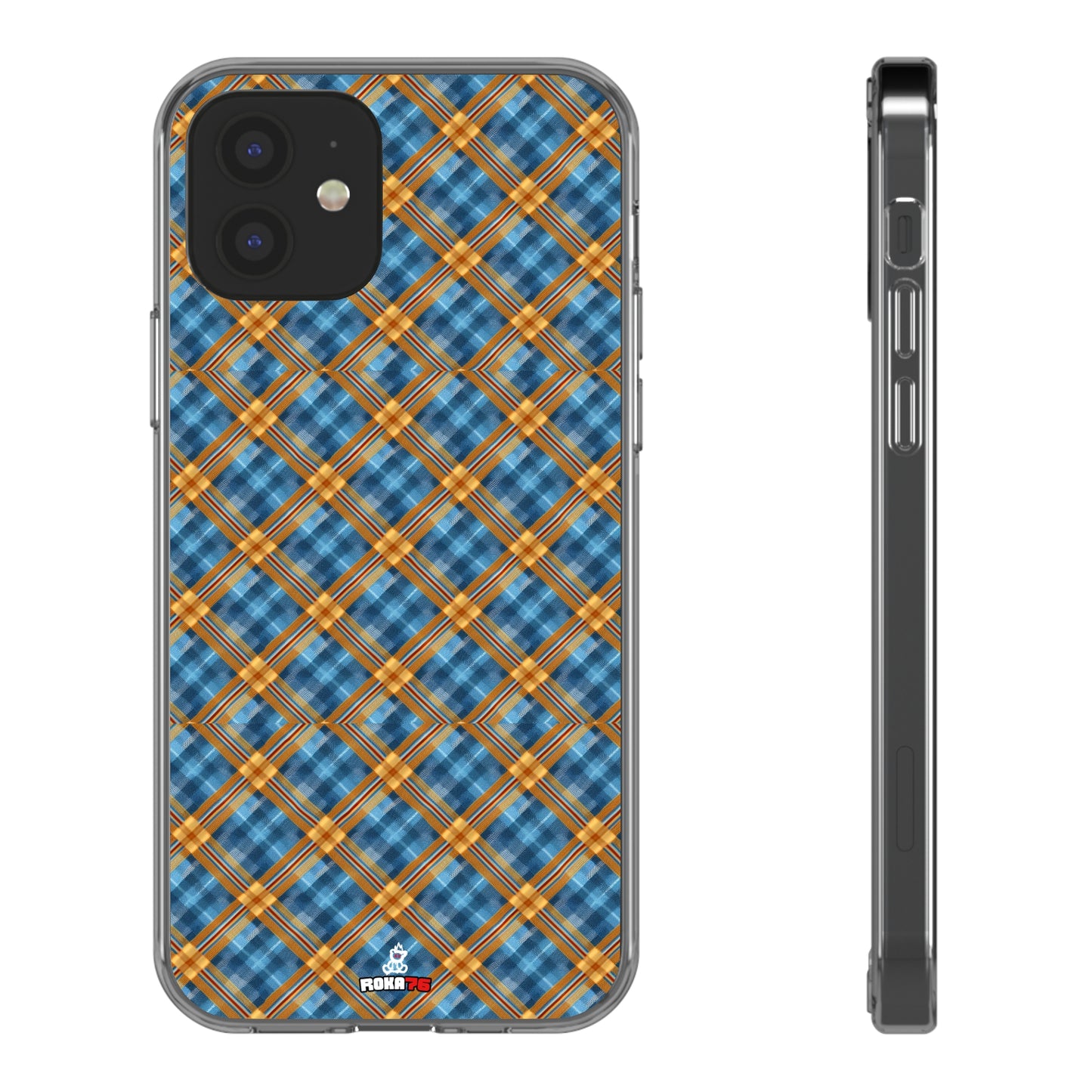 Clear Phone Cases Plaid Design