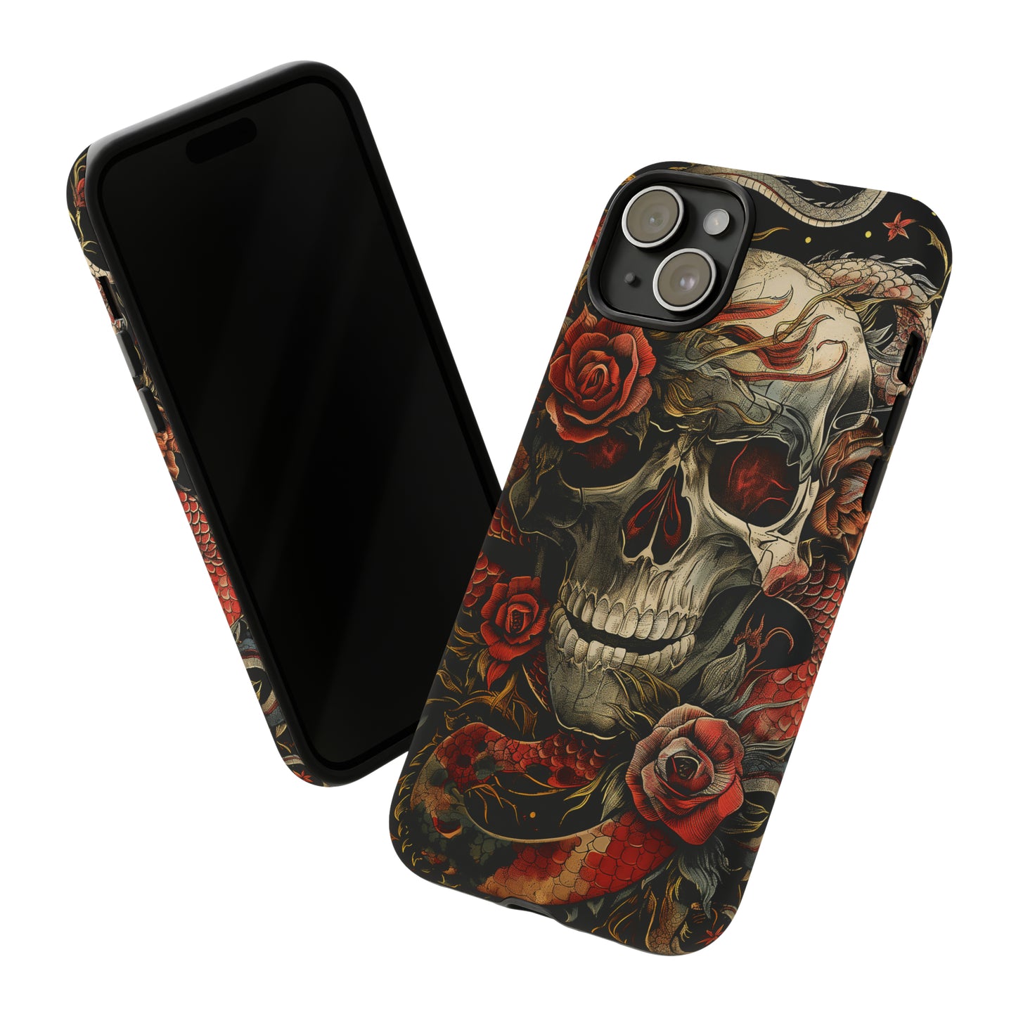 Tough Phone Case Skull and Rose 02