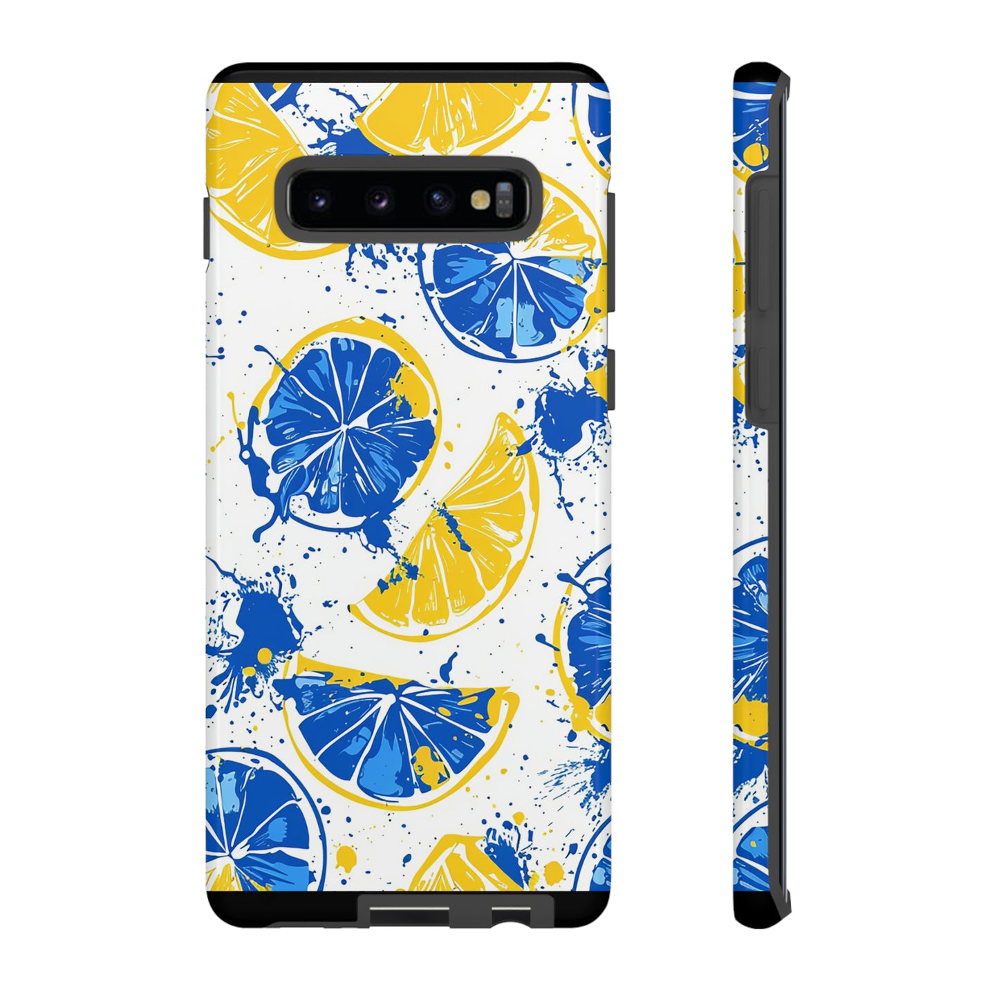 Tough Phone Case Lemon Blue and Yellow