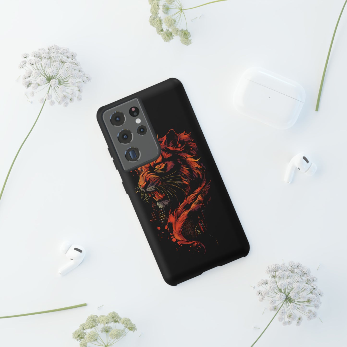 Tough Phone Case Tiger Orange and Black