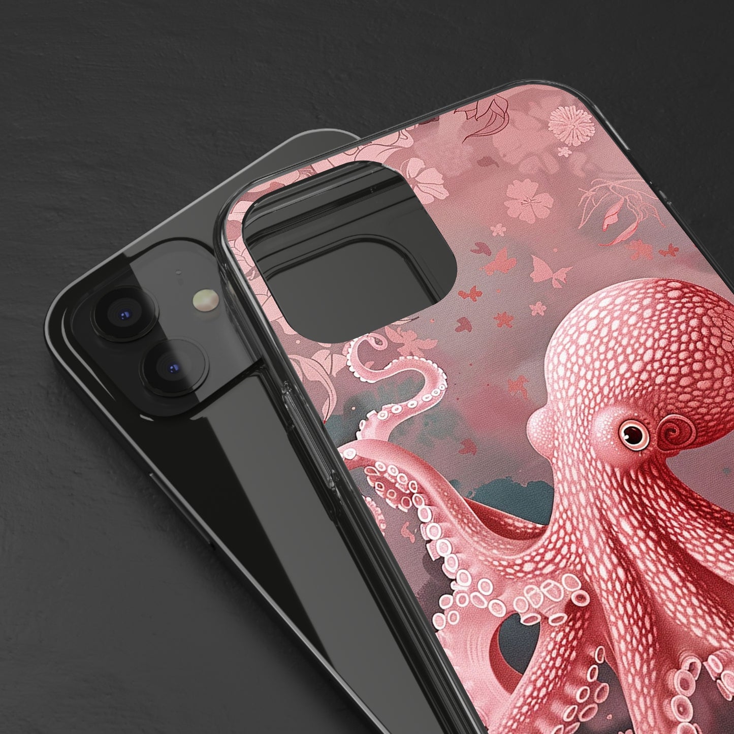 Clear Phone Cases Pink Octopus