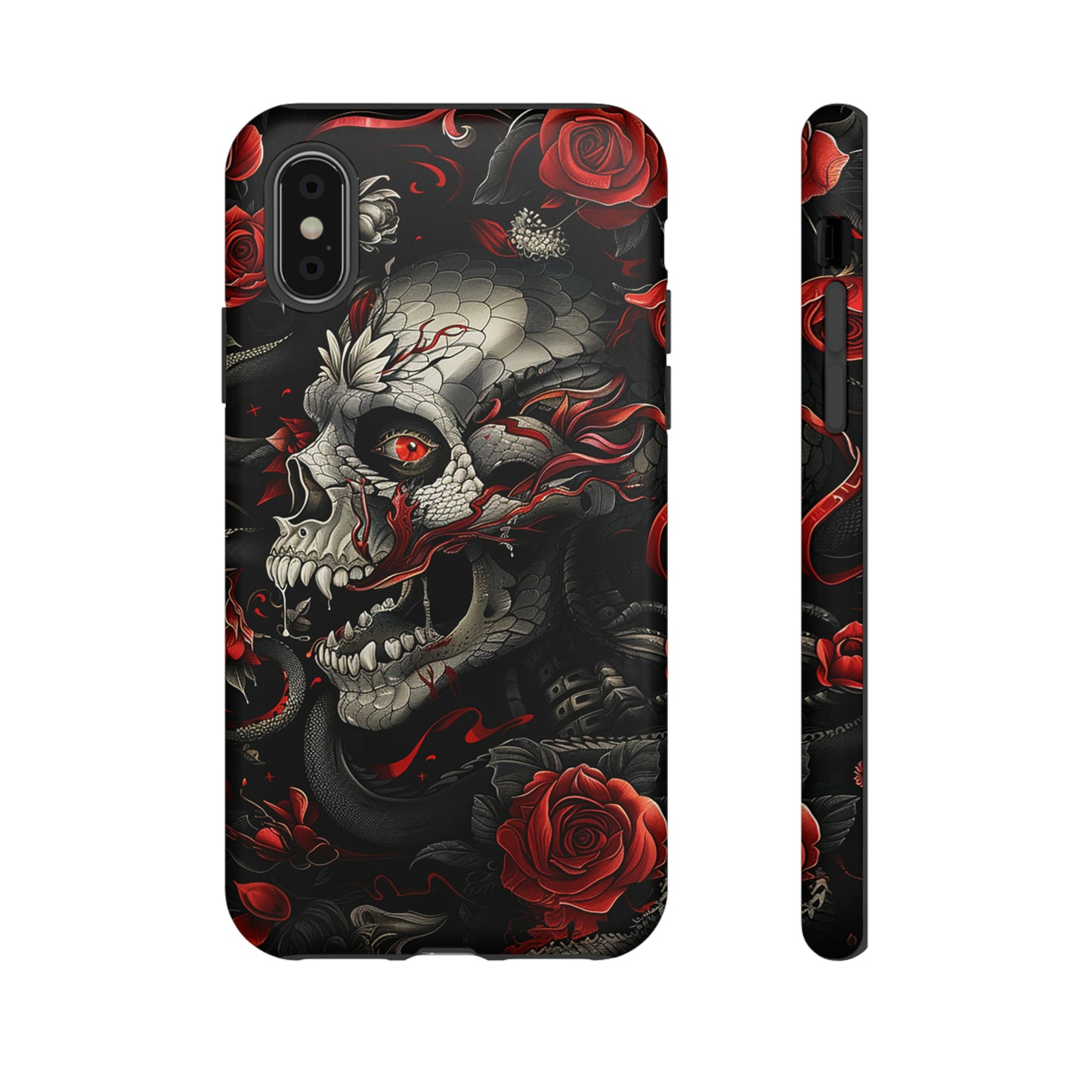 Tough Phone Case Skull and Rose 03