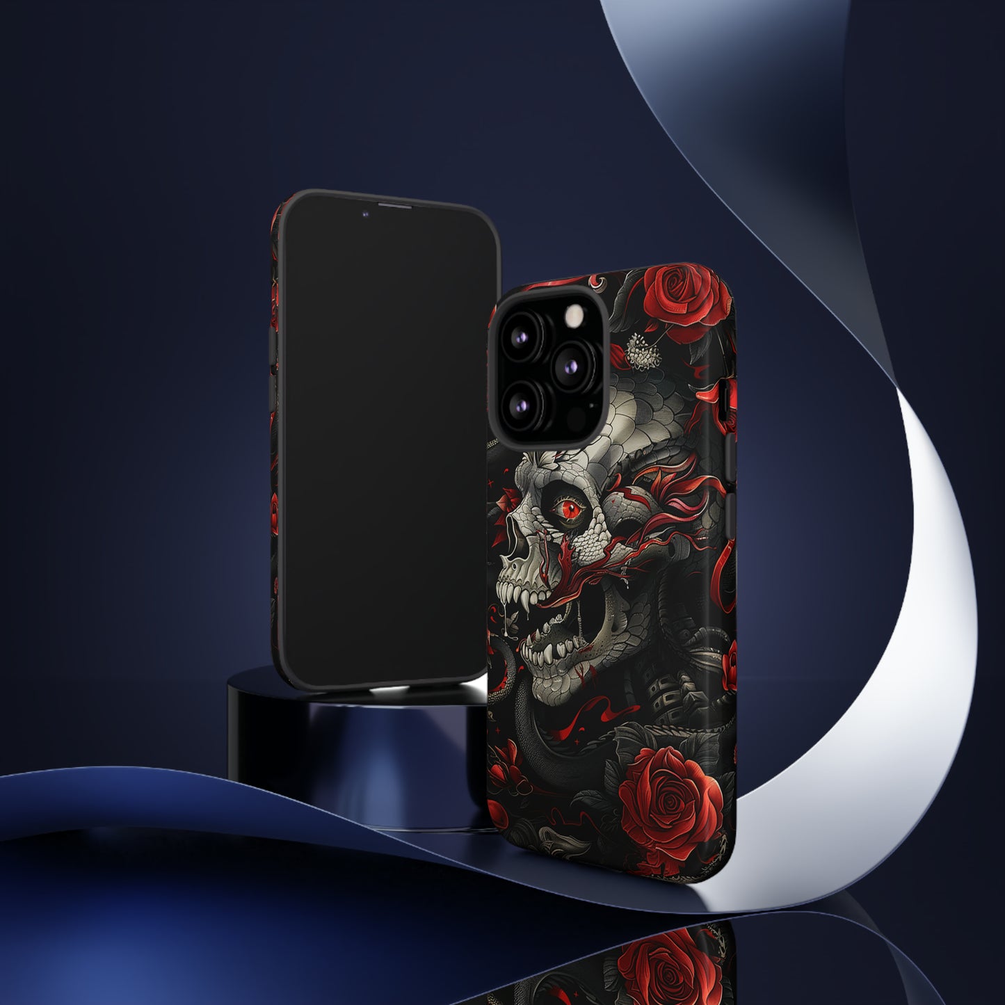 Tough Phone Case Skull and Rose 03