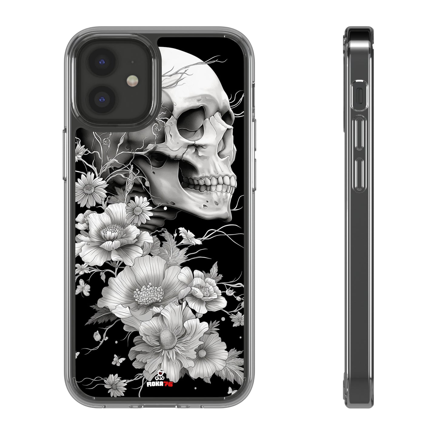 Clear Phone Cases White Skull