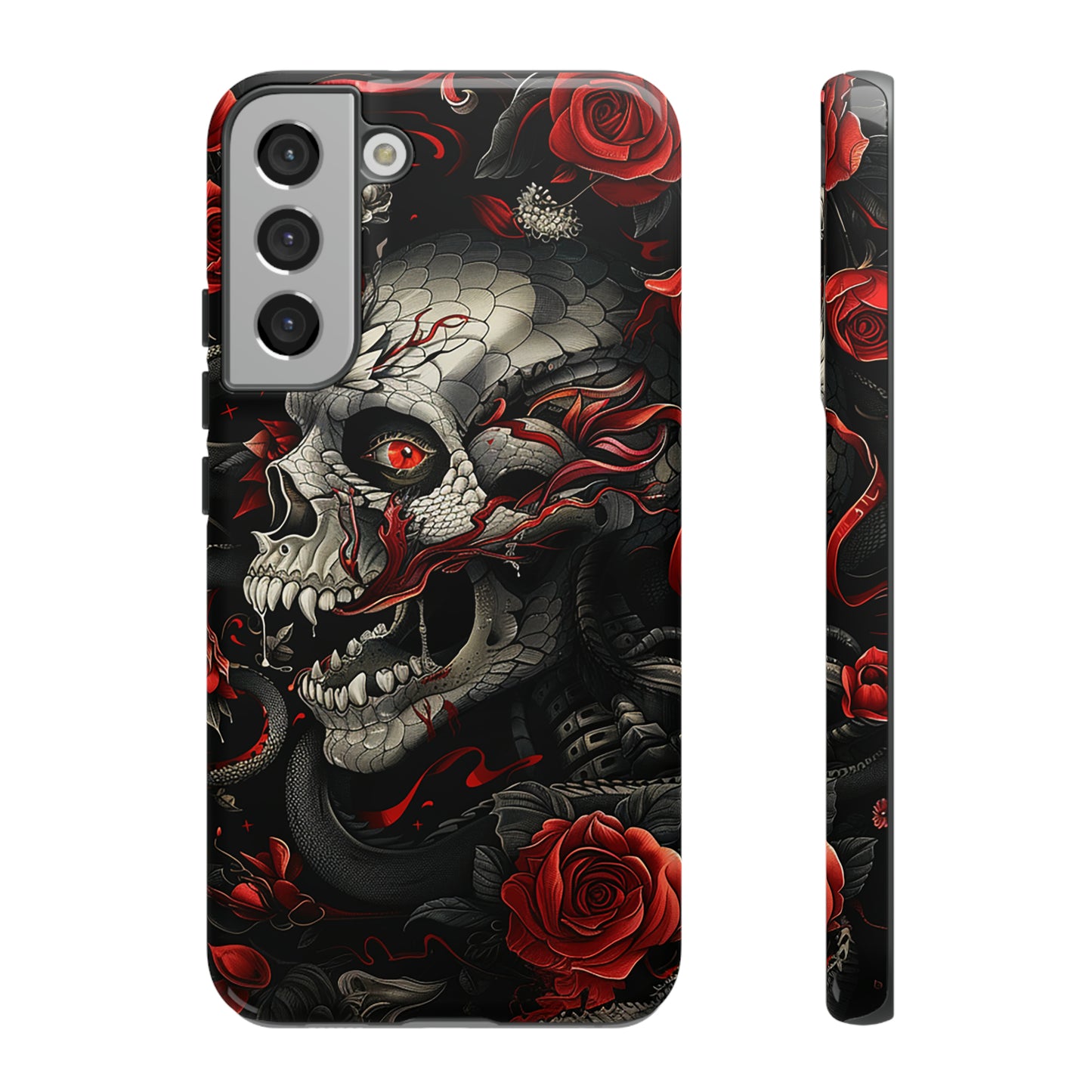 Tough Phone Case Skull and Rose 03