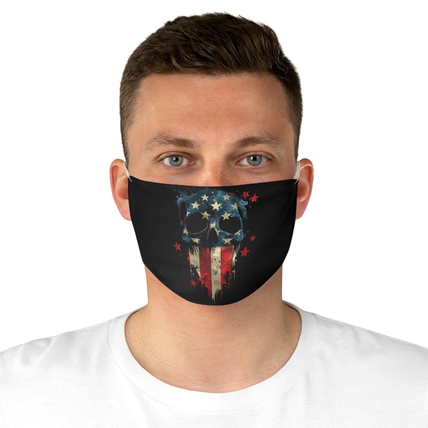 Fabric Face Mask Skull Star and Stripes Design