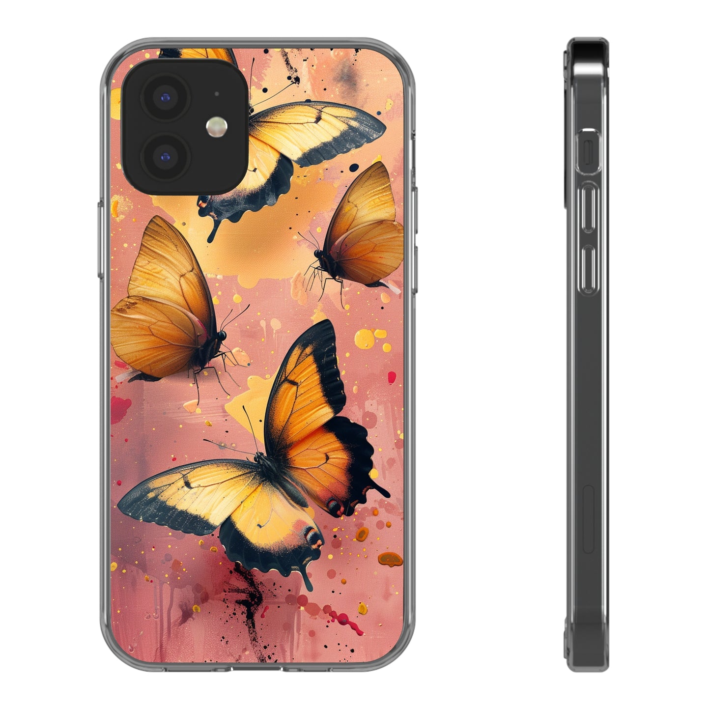 Clear Phone Cases Pink Butterflies