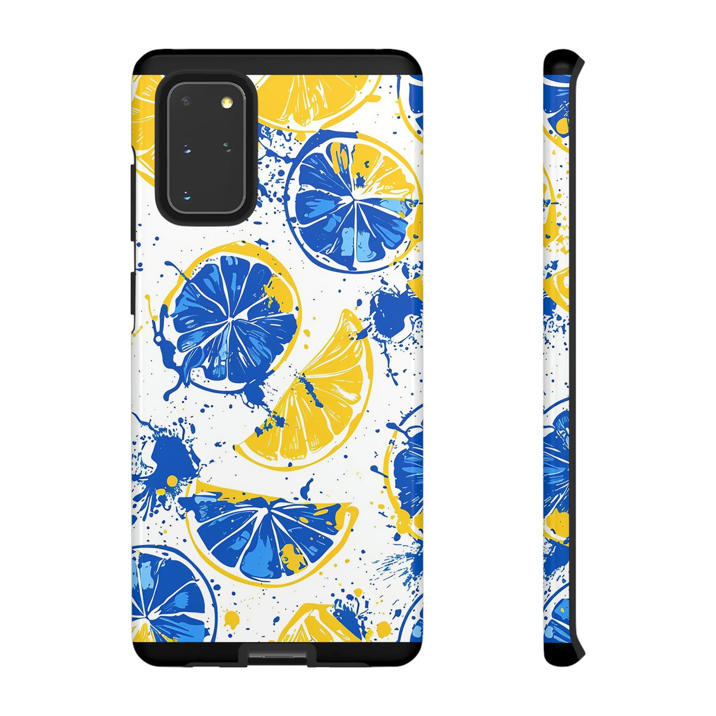 Tough Phone Case Lemon Blue and Yellow