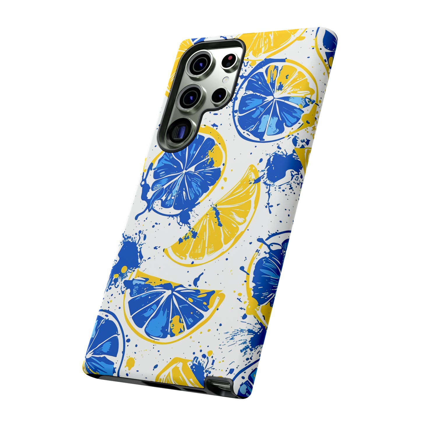 Tough Phone Case Lemon Blue and Yellow